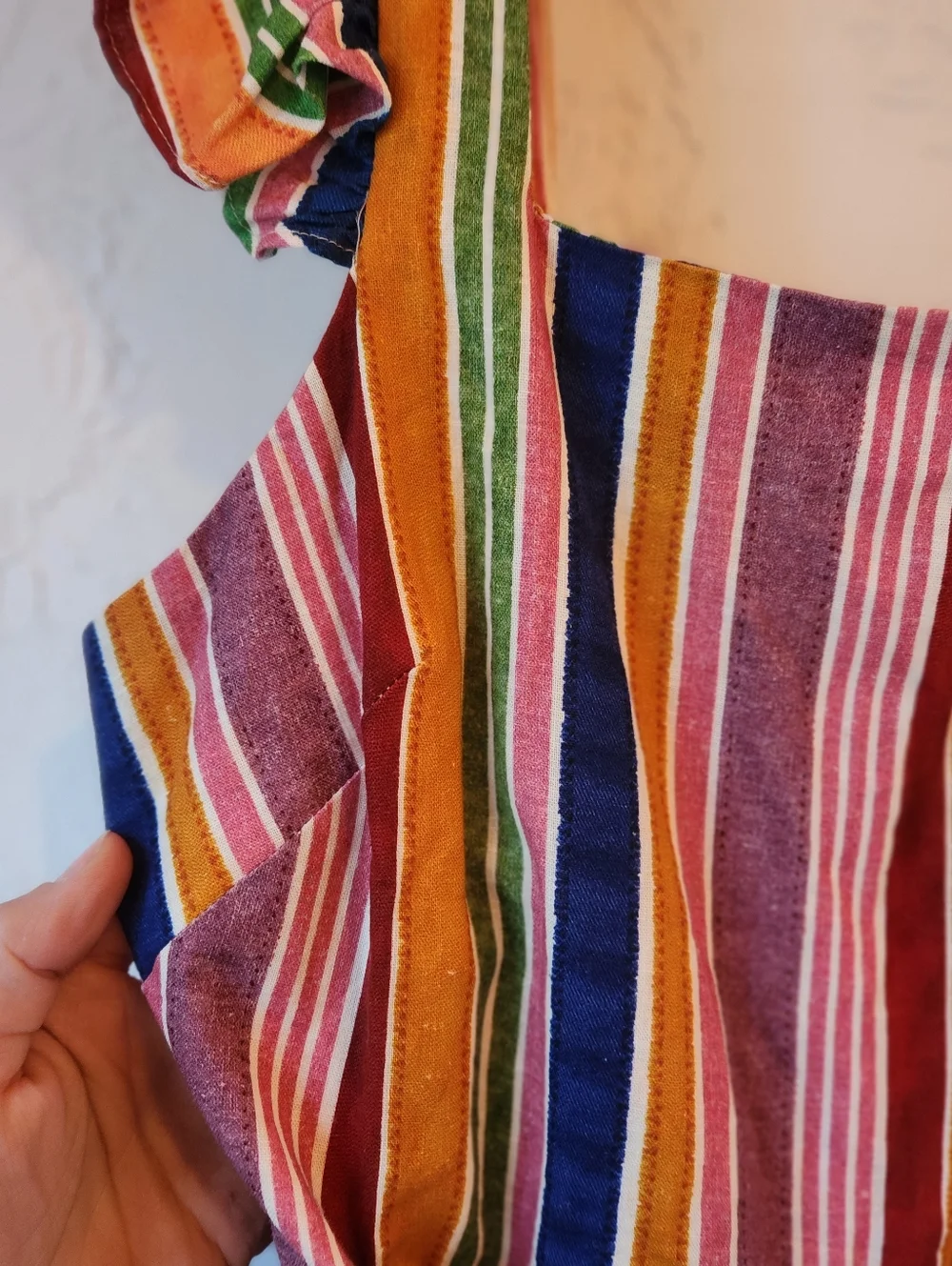 FARM Rio Reyes Linen Striped Romper - Picture 4 of 9